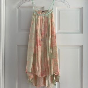 Free People Breezy Lace Up Side Printed Top Sz M